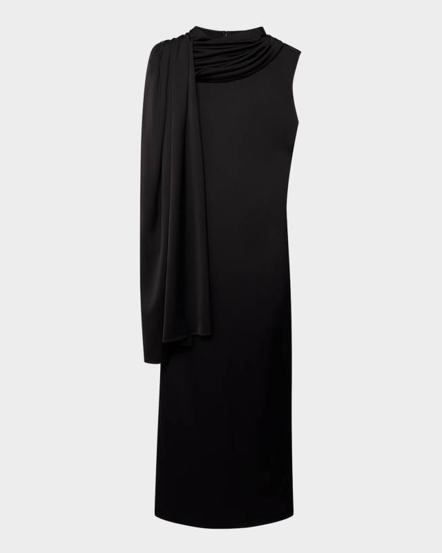 Scarf Satin Maxi Dress